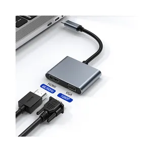 免费样品NEEXXT B21 2合1集线器4K 60hz或30Hz USB C型至高清MI VGA电缆2端口USB集线器高清电视