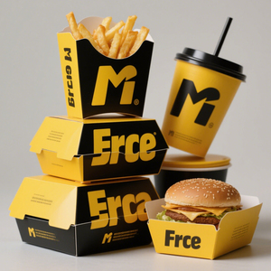 Đóng gói Khoai tây chiên hộp kinh doanh cho tùy chỉnh bao bì biểu tượng thực phẩm gà Burger với Takeaway giấy container nhỏ cấp thực phẩm hộp - Product Image 2