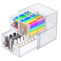 Organisateur de tiroir à crayons en acrylique transparent 5.9*5.9 boîte à tiroirs de rangement carrée pour accessoires cosmétiques et de bureau