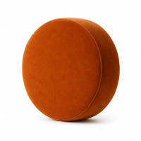 Coussin de sol rond en velours terracotta, antidérapant, avec fermeture éclair dissimulée, housse lavable, noyau haute résilience, pour yoga
