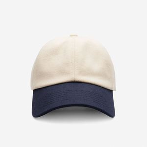 Casquette de baseball 6 panneaux en coton bicolore blanc et bleu avec visière incurvée, style vintage, sportive et formelle, motif nœuds - Product Image 2