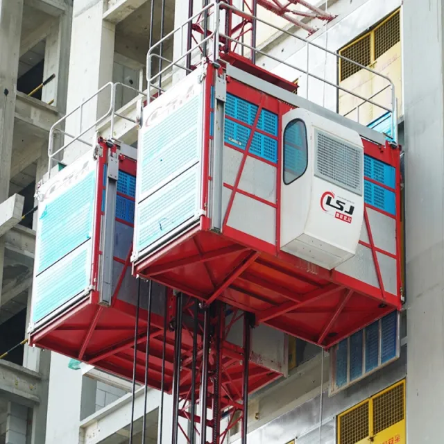 Inşaat Alimak yolcu malzeme kaldırma SC200/200 kişisel asansör ile 650*650*1508mm direk