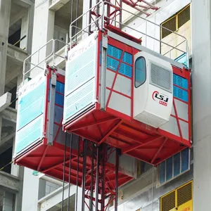 Xây dựng alimak hành khách Vật liệu hoist sc200/200 cá nhân thang máy với 650*650*1508 mét mast