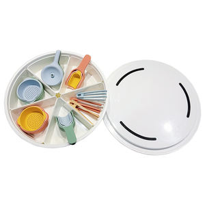 Poubelle Sensorielle Multifonctionnelle <span class=keywords><strong>Montessori</strong></span> pour Enfants avec Couvercle et Fiche de Rangement Amovible pour Plateau Circulaire Sensoriel - Product Image 6