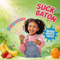 Bâtonnets de bonbons en poudre aux fruits mélangés saveur pastèque, bonbons à sucer en tube coloré, nouveauté pour enfants, bonbons sucrés en boîte, vente en gros
