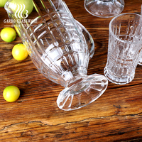 Ensemble de carafe en verre pour eau, jus et lait, design diamant, 7 pièces, 1,2 L, avec gobelet