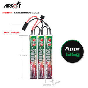 Batería LiPo GNB GAONENG 2000MAH 3S 11.1V 70C 140C RC para Airsoft con Conector Mini <span class=keywords><strong>Tamiya</strong></span> - Product Image 3