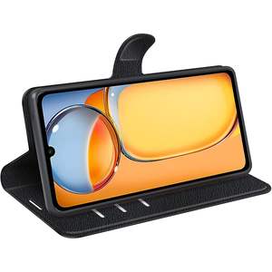 Funda con tapa para Xiaomi Redmi 13C 4G LTE C65, funda protectora magnética de cuero PU tipo billetera, color negro - Product Image 3