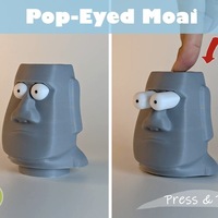 Cactus Anime 3D Imprimé à Yeux Saillants, en Plastique, Forme d'Œuf, Drôle, Unisexe, Décoration de Table, Cadeau Populaire Transfrontalier FUSEJOY - Moai à Yeux