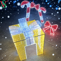 Boîte cadeau géante 3D, décoration de Noël, utilisation en extérieur, IP65, motif lumineux LED personnalisé pour aménagement paysager