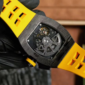 Sports <b>Watch</b> Automatic ETA Movement High Quality Mechanical RM11-03 Luxury Designer Black Carbon fiber Tonneau <b>Case</b> 3BAR - Product Image 6