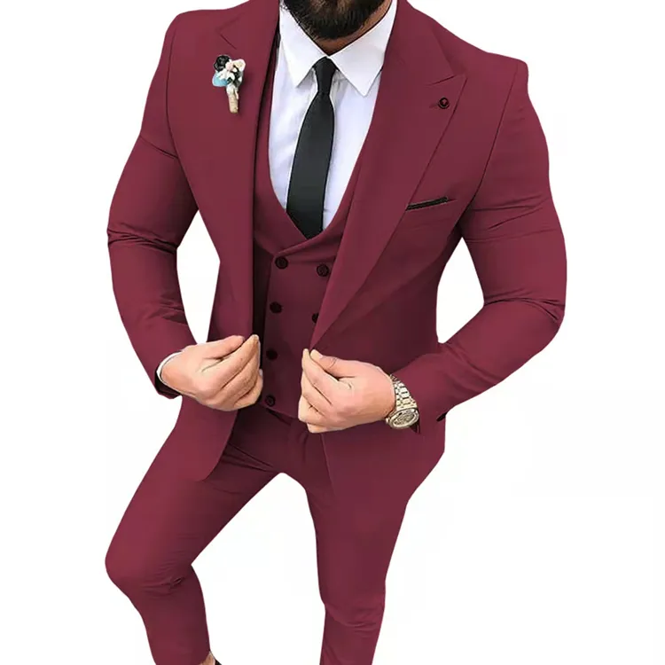 Slim Fit 3 pieces men's wedding suit low price custom suit formal men's suits for any occasions