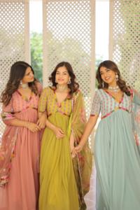 Alta calidad Faux Georgette bordado Zari lentejuelas trabajo Alia corte vestido perfecto para novia y ocasión especial desgaste - Product Image 5