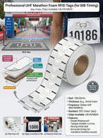 Étiquette RFID UHF en mousse Marathon 100x30mm avec puce M830 pour chronométrage de course sportive (BIB)