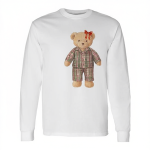 Very Beary Holiday Bear In Christmas Pajamas T-shirt à manches longues - Product Image 2