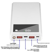 Kit de boîtier de batterie externe détachable 10 cellules 18650 avec interface d'entrée Type-C, charge rapide sans soudure, modèle Q10 FeGobe, moulage privé