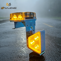 Balise solaire double face en aluminium avec film réfléchissant 3M et LED clignotante pour la sécurité routière en virages et tunnels