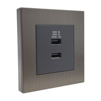 Meilleure vente 2022 chargeur de téléphone portable 86mm * 86mm double 100-240V chargeur USB Smart Wall Power 2 prise USB