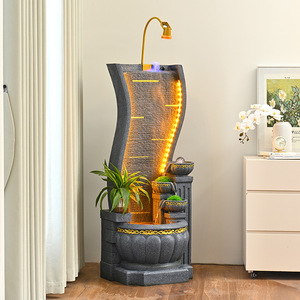 Quanfangyuan European Style Flowing Water Fountain <b>Large</b> Floor Standing Indoor Outdoor Decor With Led Light For Living Room - Product Image 4