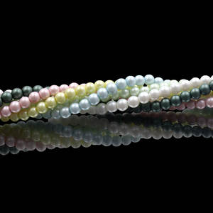 Perle de verre ronde de couleur pastel <span class=keywords><strong>perles</strong></span> de 6mm en vrac <span class=keywords><strong>perles</strong></span> de <span class=keywords><strong>perles</strong></span> mates avec trous pour la fabrication de bijoux - Product Image 3