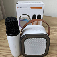 Mini haut-parleur karaoké sans fil avec éclairage LED RGB et microphone portable tendance pour les fêtes en plein air et l'utilisation avec un téléphone portable
