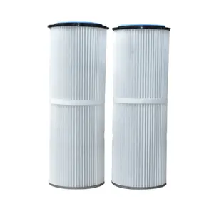 Cartucho de filtro plissado para remoção de poeira, PTFE, poliéster, filtro de entrada de ar industrial para coletor de poeira, revestimento em pó do fabricante