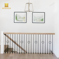 Balustres d'escalier en fer forgé pour villa moderne, doubles cercles, faciles à installer