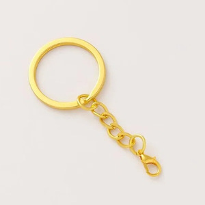 Llavero dorado con cadena y cierre de mosquetón de 70 mm, accesorio de joyería metálico galvanizado para bricolaje - Product Image 3