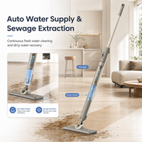 Serpillère électrique sans fil pour la maison, les animaux et les bébés, lavage à l'eau pure, profil bas de 7 cm qui permet d'atteindre sous les canapés et les lits, silencieuse et légère