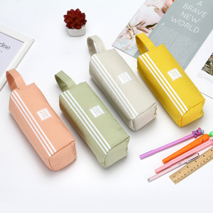 Estuche para lápices de tela Oxford, cierre de cremallera de doble capa, gran capacidad, uso escolar y de oficina, bolsa de papelería bonita y fresca de color sólido - Product Image 2