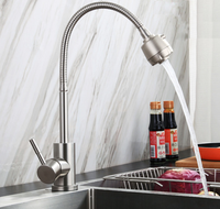 Robinet de Cuisine Pivotant avec Bec Haut pour Évier, Eau Froide Uniquement, Usage Domestique