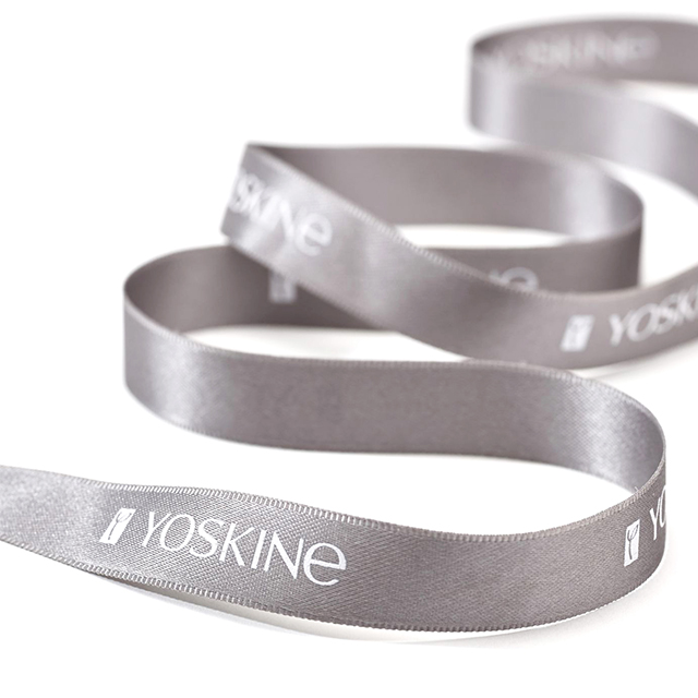 Эластичная корсажная Полиэстеровая атласная лента с принтом логотипа на заказ для подарка и упаковки ювелирных изделий