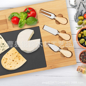 Sharp Business <b>Bamboo</b> Cheese Board 40x30cm With <b>Cutlery</b> <b>Set</b> For Home Use - Product Image 3