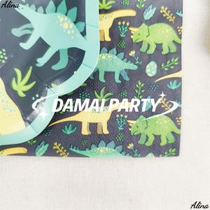 DAMAI Dinosaur Cartoon <b>Disposable</b> Paper <b>Plates</b> Cups Napkins Kids Birthday Party Tableware Set - Product Image 6