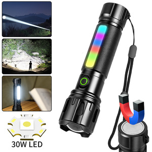 ยุนมัยไฟฉายแม่เหล็ก LED 30W แบบชาร์จไฟได้พร้อมไฟด้านข้าง RGB และแม่เหล็กสำหรับใช้งานกลางแจ้ง - Product Image 1