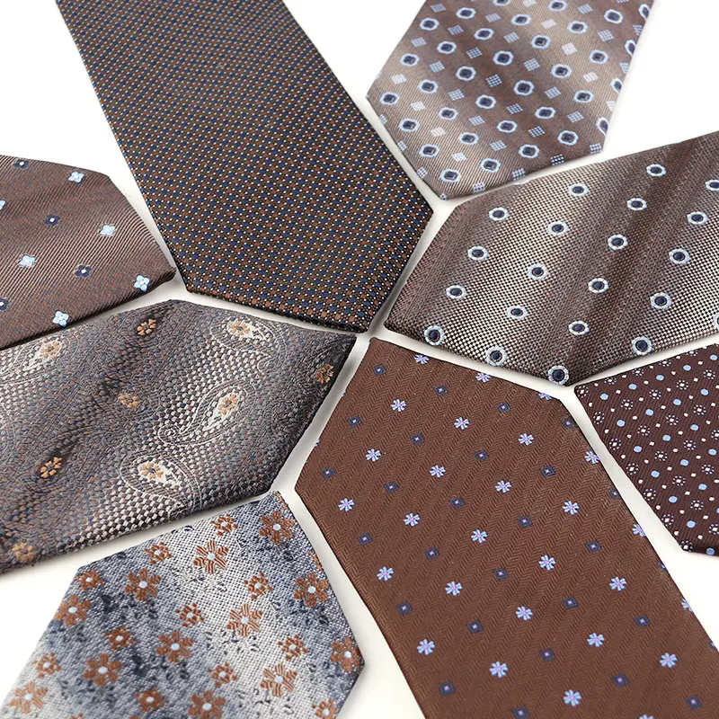 Q Y custom new brown series silk tie for men silk Formal retro hand tie