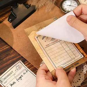 Cuaderno de Notas de Papel con Diseño Retro Poético, 4 Estilos Únicos, Decoración DIY, Diario Práctico de Hojas Sueltas con Función de Memo - Product Image 3