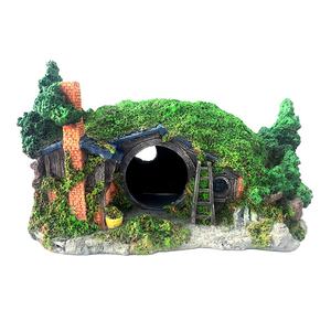Ornement d'<span class=keywords><strong>aquarium</strong></span> en résine, maison de hobbit, grotte de cachette, décoration paysagère pour <span class=keywords><strong>aquarium</strong></span> - Product Image 2
