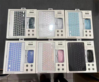 Bestseller Schlanke Tragbare Mini-Tablet-Tastatur-Maus-Kombos Kabellos RGB-Hintergrundbeleuchtung Englisch Spanisch Russisch für Mac PC iPhone iPad IOS