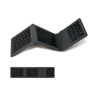 Keyboard Nirkabel Ultra Tipis Lipat Tiga dengan Mekanisme Gunting, Keypad Mini Portabel untuk Tablet PC Laptop Ponsel Perjalanan