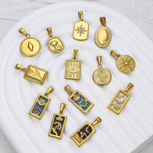 Collar con colgante de acero inoxidable Vintage clásico para mujer Ins Drip Zirconia <span class=keywords><strong>Tarot</strong></span> Divination Aristocrat Style - Product Image 5