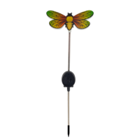 Lampe solaire optique bleue en forme de papillon à enfouir dans le sol, tube optique transparent à changement de couleur, lampe papillon pour ambiance de jardin et pelouse