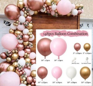 Kit de guirlande de ballons rose pâle métallisé or rose, double garniture, rose <span class=keywords><strong>nude</strong></span>, or blush, style bohème pastel neutre - Product Image 2