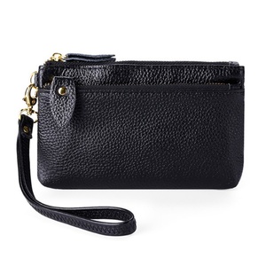 Wholesale Men Genuine Leather Luxury <b>RFID</b> <b>Blocking</b> Short Coin Card Holder <b>Wallet</b> Polyester Lining Open Closure Thread Pattern - Product Image 5