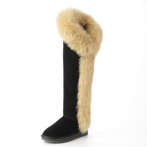 Botas <span class=keywords><strong>de</strong></span> nieve largas <span class=keywords><strong>para</strong></span> mujer INOE, <span class=keywords><strong>de</strong></span> piel <span class=keywords><strong>de</strong></span> zorro auténtica, por encima <span class=keywords><strong>de</strong></span> la rodilla, térmicas, planas, <span class=keywords><strong>de</strong></span> piel <span class=keywords><strong>de</strong></span> zorro y ante <span class=keywords><strong>de</strong></span> vaca, con suela antideslizante. - Product Image 2