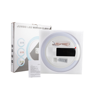 จีนปรับแต่งที่มีคุณภาพสูง <span class=keywords><strong>LED</strong></span> กระจกนาฬิกาเจ็ดสีแสงเลือกดิจิตอล3d นาฬิกาปลุกนาฬิกาแขวน