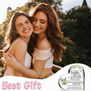 Venta caliente Diytree marca acrílico en forma de corazón recuerdo <span class=keywords><strong>hermana</strong></span> a <span class=keywords><strong>hermana</strong></span> regalo de <span class=keywords><strong>cumpleaños</strong></span> - Product Image 4