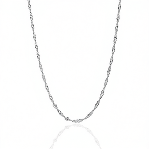 Collar Amy Amy Twisted Singapore Chain chapado en plata, joyería de moda para mujer, regalo, estilo simple C3204 - Product Image 3