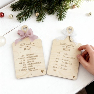 Customized <b>Rustic</b> Kitchen Decor Christmas Recipe <b>Wooden</b> Plaque Christmas Recipes Board - Product Image 1