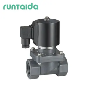 Elettrovalvola a solenoide di resistenza agli acidi del pvc di plastica dell'acqua da 2 pollici 12v 220 volt